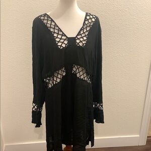 Black Mesh Cutout Dress